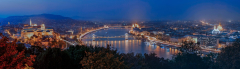 Man Made Budapest Cities Hungary Night City Panorama