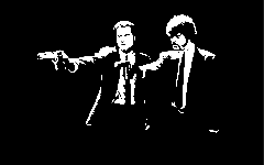 black and white Pulp Fiction Samuel L Jackson John Travolta